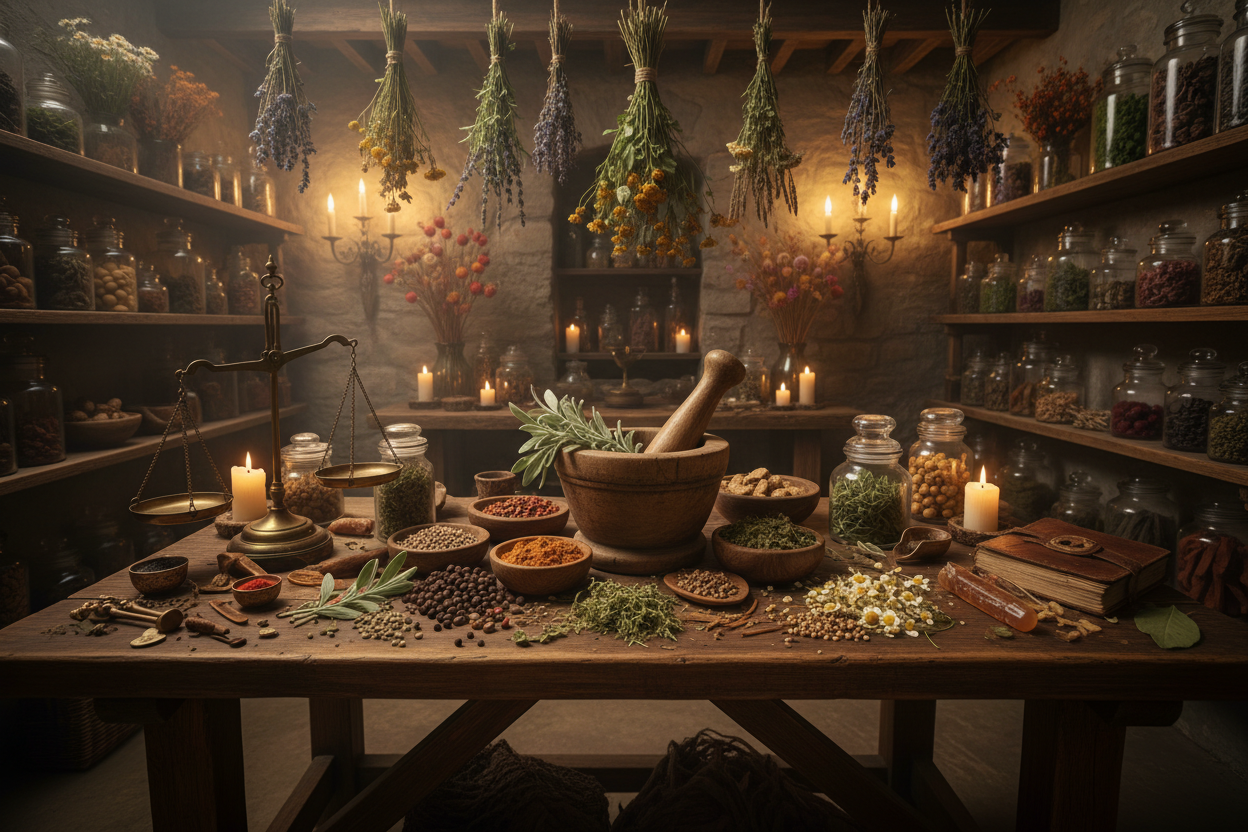 Freshly ground herbs conjure Old World charm in Apothecary. This mysterious medley of herbs, spices, and greenery begins with aromatic top notes of peppercorn, clary sage, and coriander. An earthy heart of moss, patchouli, and chamomile forges a grounded atmosphere, while a base of balsam situates the fragrance in the glow of an artisan’s workshop. NO perfume bottles