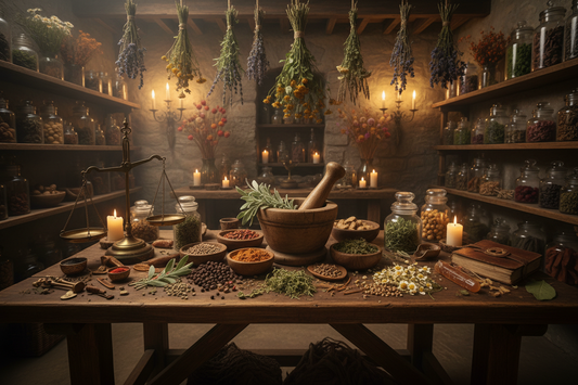 Freshly ground herbs conjure Old World charm in Apothecary. This mysterious medley of herbs, spices, and greenery begins with aromatic top notes of peppercorn, clary sage, and coriander. An earthy heart of moss, patchouli, and chamomile forges a grounded atmosphere, while a base of balsam situates the fragrance in the glow of an artisan’s workshop. NO perfume bottles